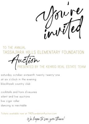 THE Tassajara Hills Annual Auction 2021