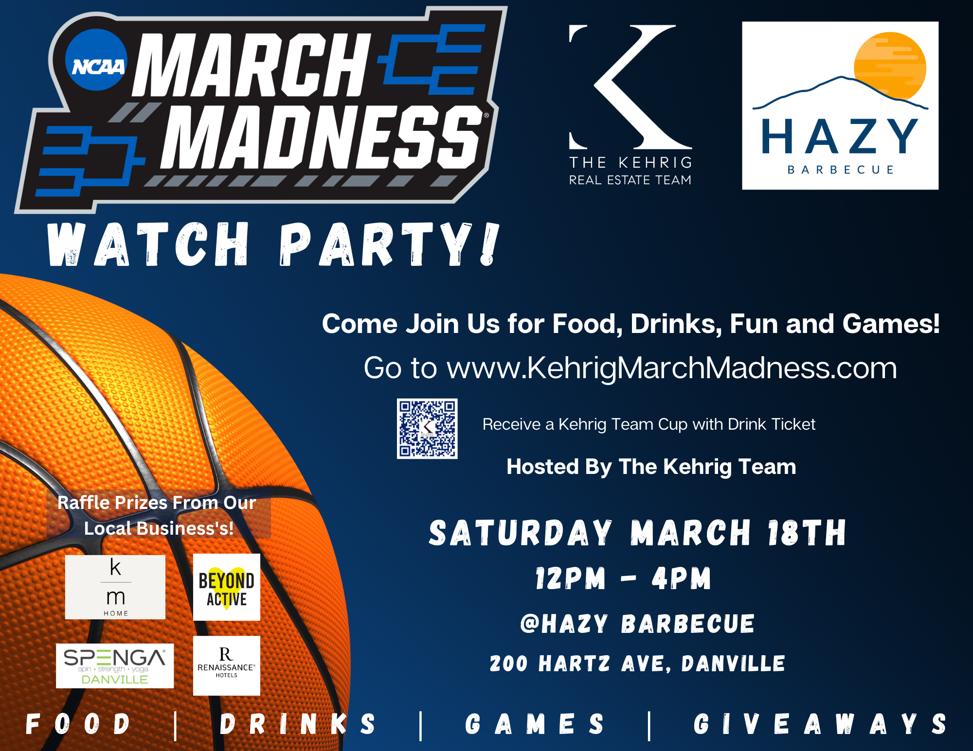 March Madness Watch Party 2023 at Hazy Barbecue in Danville The