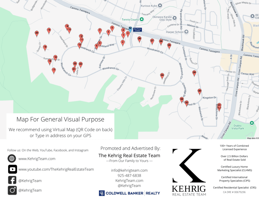 Wood Ranch Meridian Hills Neighborhood Garage Sale Danville CA Kehrig Team Map