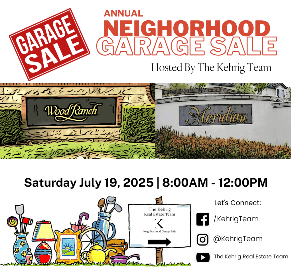 Danville CA Neighborhood Garage Sales. Wood Ranch and Meridian Hills. Kehrig Real Estate Team